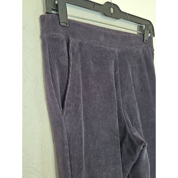 Lands' End Corduroy Straight Elastic Waist Pull Blue Pockets Small - Picture 2 of 5